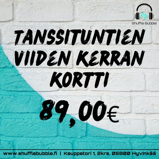 Tanssituntien viiden kerran kortti 2025