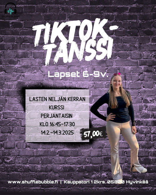 TikTok-tanssikurssi 6-9v. (4krt)